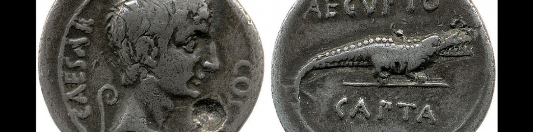 Octavian's coin with inscription AEGVPTO CAPTA