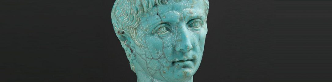 Rzymska miniaturowa głowa cesarza Oktawiana Augusta