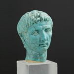 Roman miniature head of Emperor Octavian Augustus