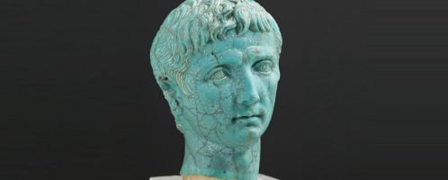 Roman miniature head of Emperor Octavian Augustus