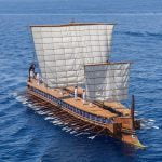 A modern reconstruction of a trireme named Olympias