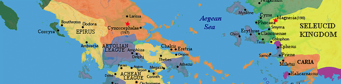 Achaean League on the map in 200 BCE
