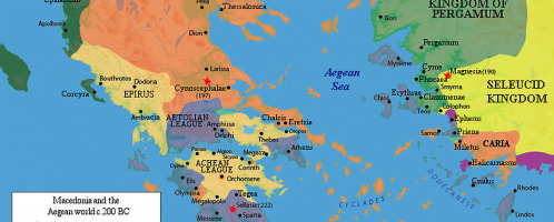 Achaean League on the map in 200 BCE