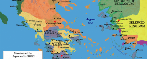 Związek Achajski na mapie w roku 200 p.n.e