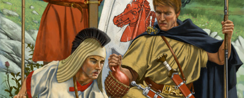 Armia kartagińska składała się z różnych narodowości. Na ilustracji widzimy Ibera, Celta i Numida