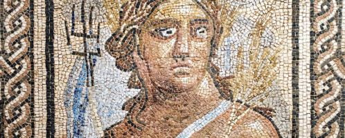 Roman mosaic showing personification of summer