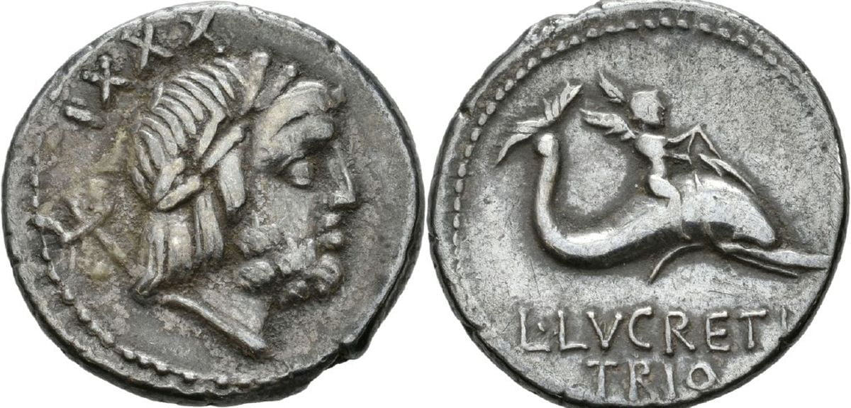 Amor and Neptune on Roman coin « IMPERIUM ROMANUM