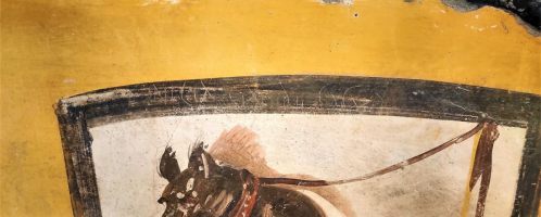 Black dog on Roman fresco