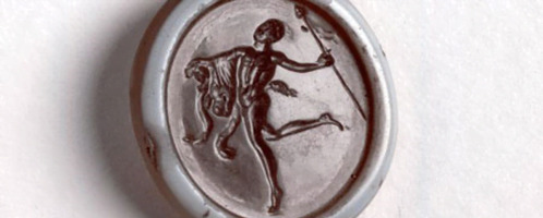 Roman gem of dancing Satyr