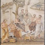 Roman mosaic showing philosophers at Plato's Academy