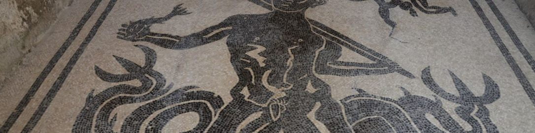 Roman mosaic showing sea scene