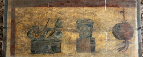 Roman fresco from Ostia showing food products