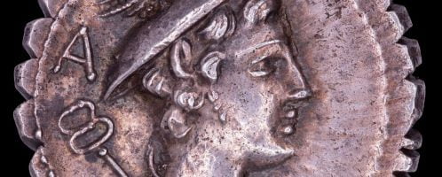 Rzymska moneta ukazująca Merkurego