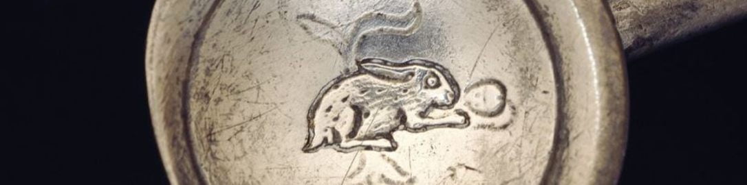 Rabbit on Roman silver spoon