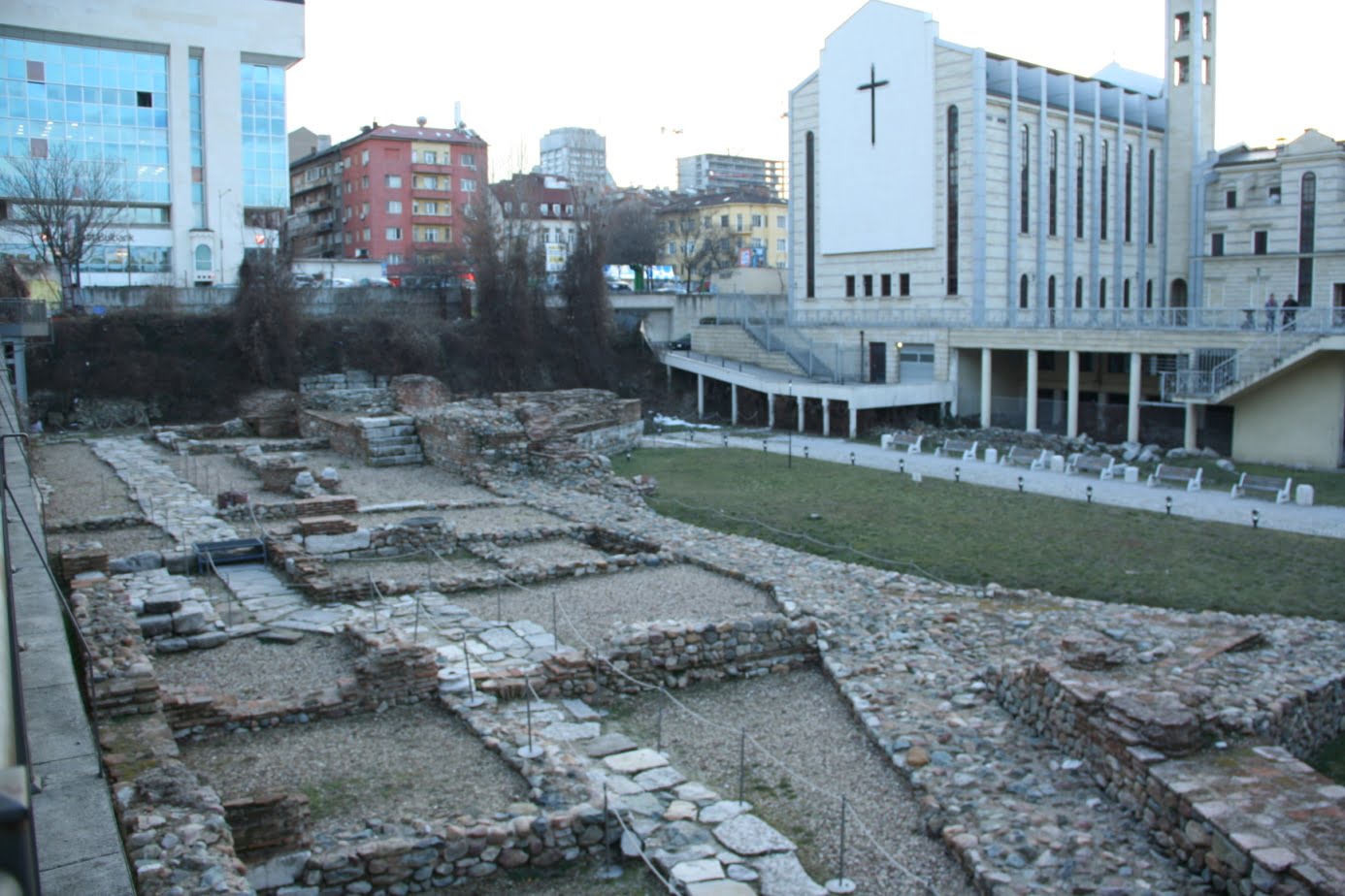 Archaeological park on the western side of metro line