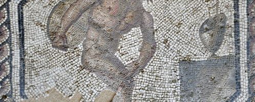 Rzymska mozaika ukazująca mężczyznę rzucającego dyskiem