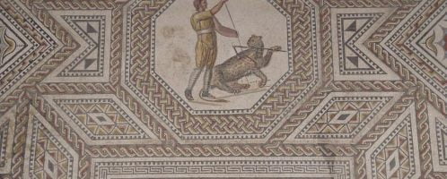 Rzymska mozaika ukazująca scenę venatio