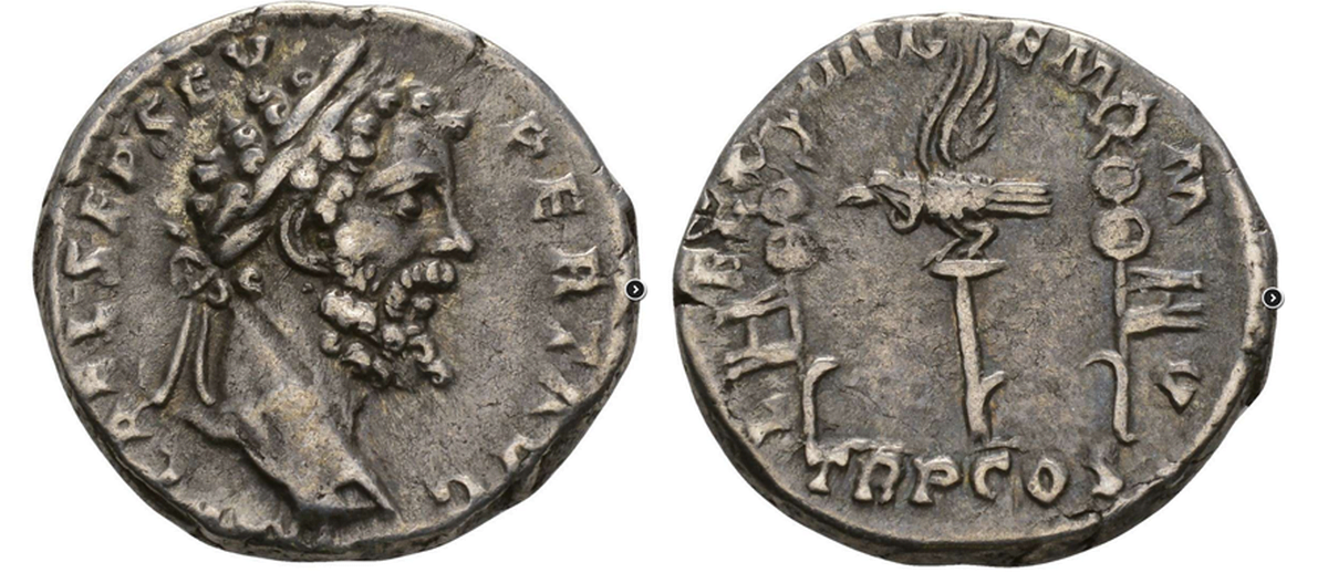 Denar legionowy Septymiusza Sewera upamiętniający legion XIIII Gemina