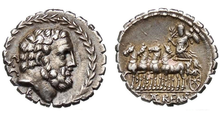 Moneta Sulli wybita w 83 p.n.e.
