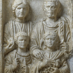 Roman bas-relief showing Roman family