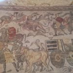 Fragment of Roman mosaic showing transport of captured wild animals