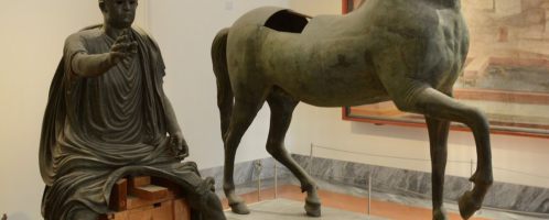 Sculpture of horsemen from Pompeii