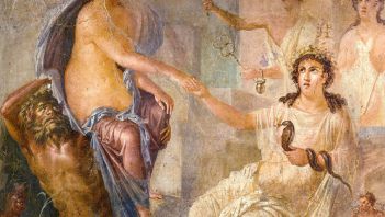 Rzymski fresk z Pompejów ukazujący nimfę Io i Izydę