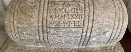 Roman barrel-shaped tombstone