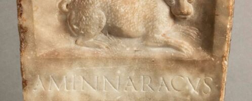 Roman tombstone commemorating dog