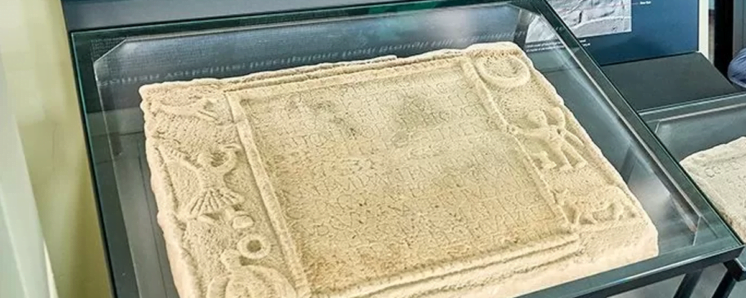 Two Roman slabs with inscriptions will be on display at University of Leeds in England