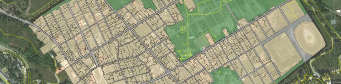 Map of Pompeii showing still undiscovered parts of the ancient city