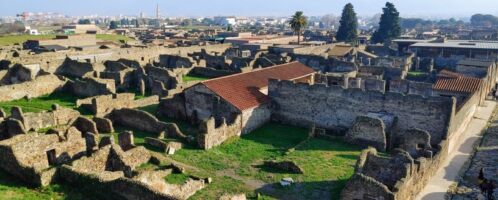 Ruiny Pompejów, widziane z wieży
