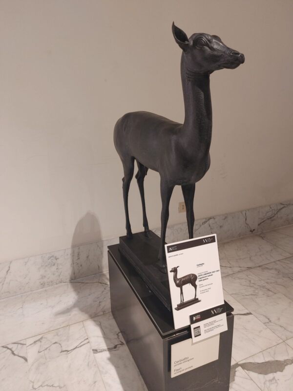 Roman statue showing young deer