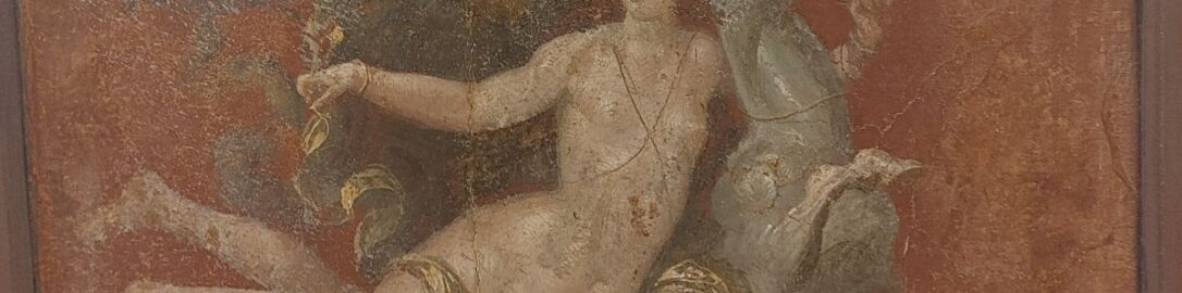 Fragment rzymskiego fresku ukazujący Nereidę