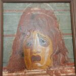 Rzymski fragment fresku ukazujący maskę teatralną
