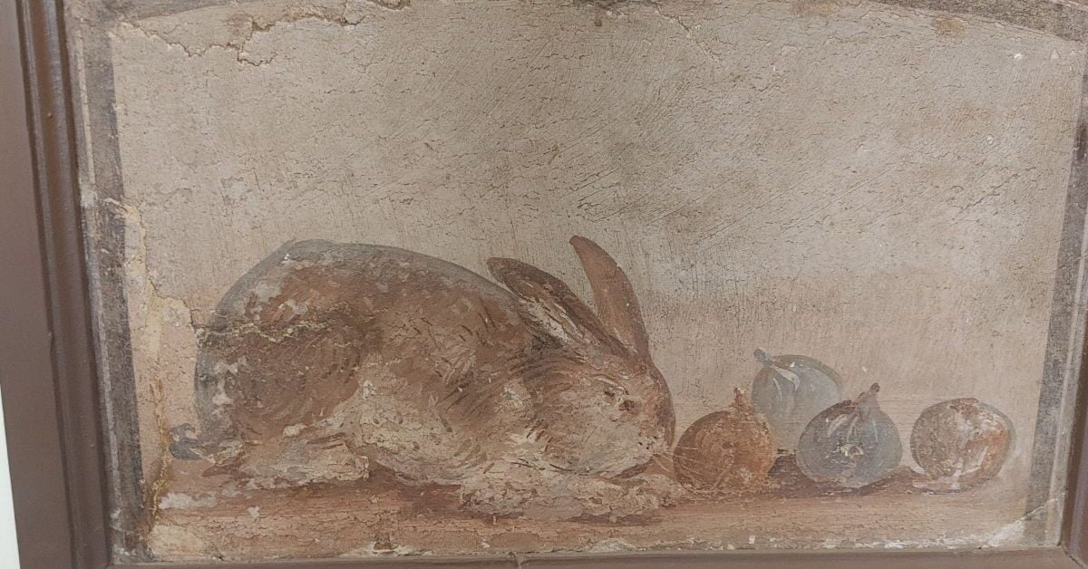 Rzymski fresk ukazujący królika i figi