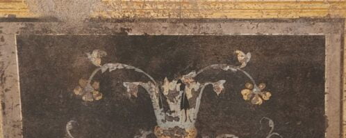 Roman fresco showing naumachia and still life