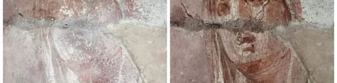 About 40 Roman frescoes were renovated