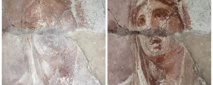 About 40 Roman frescoes were renovated