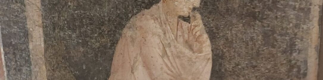 Roman fresco showing wondering woman