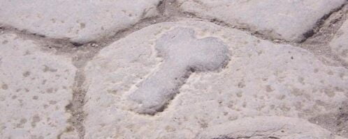 Road sign showing way to brothel in Pompeii