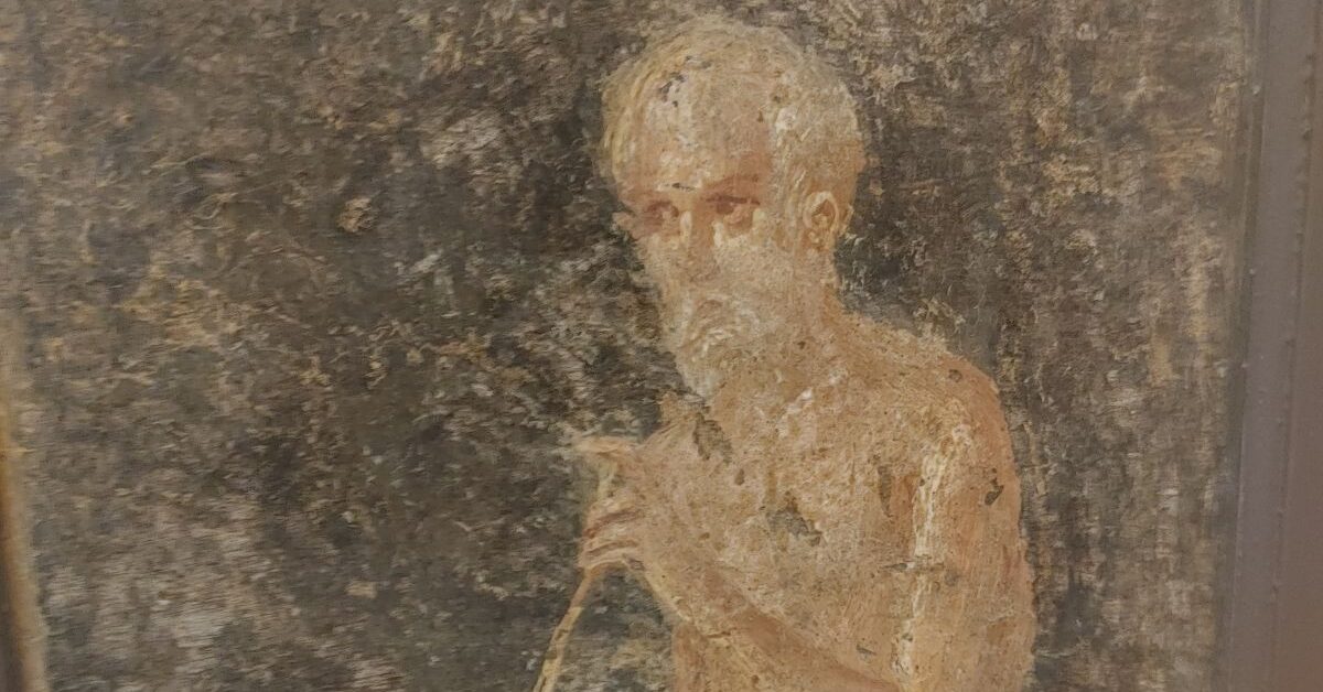Rzymski fresk ukazujący starego mężczyznę