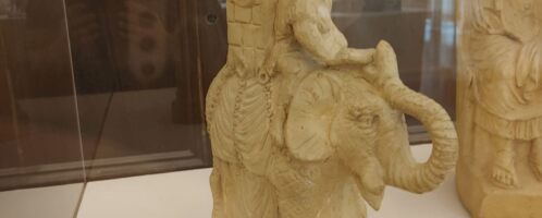 Roman sculpture showing warrior on elephant