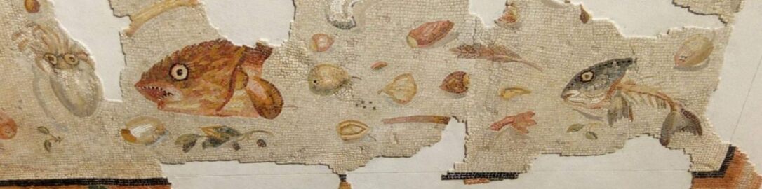 Roman mosaic showing fish and sea animals