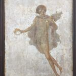 Fresk rzymski ukazujący lecącego młodego mężczyznę