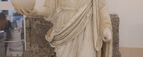 Roman sculpture showing goddess of wisdom Athena