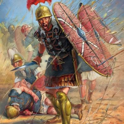 Żołnierz rzymski w czasie bitwy pod Dyrrachium