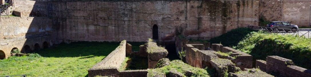 Circus Varianus in Rome visible preserved foundations of the north-western end of the racetrack