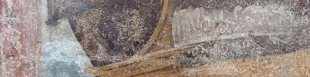 Fragment of Roman fresco showing bow of ship