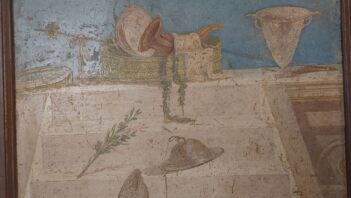 Roman fresco showing symbols of Dionysus